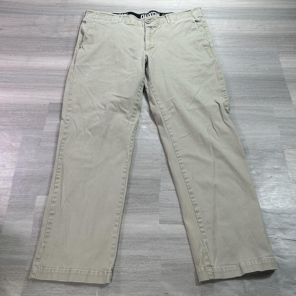 Dixxon Pants Mens 38x30 Beige Stretch Chino Straight Leg Casual D-FLEXX